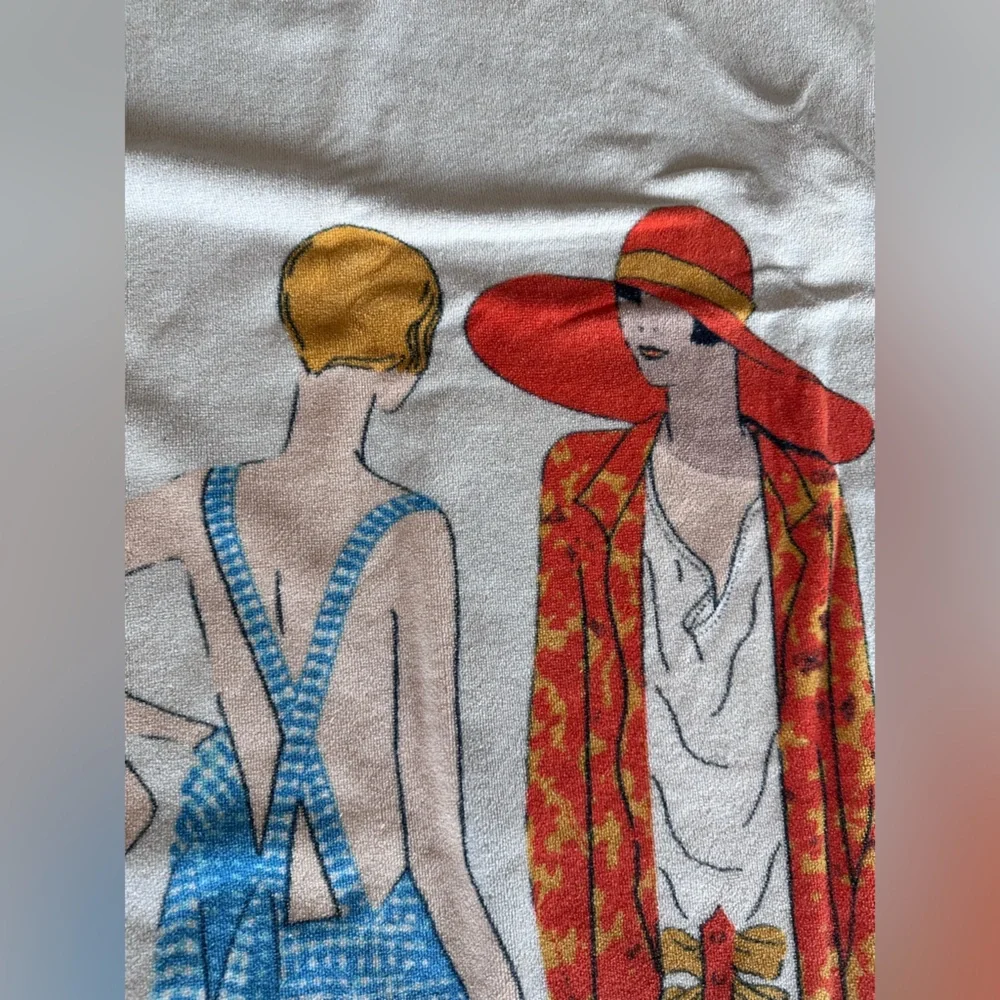 Condé Nast Vintage Style Oversized Beach Towel with Fashion Print